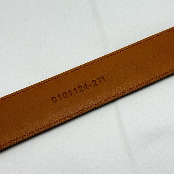 LAUREN RALPH LAUREN Women’s Belt Italian Brown Leather Croc Embossed Size L main image 4
